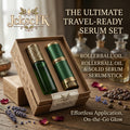 JckscFK™ Travel-Ready Serum Set, Rollerball Face Oil & Solid Serum Stick, Portable Hydrating Glow Serum, On-the-Go Skincare Balm, Moisturizing Facial Oil Roller for Dry Skin, Purse-Friendly Beauty Gift Set