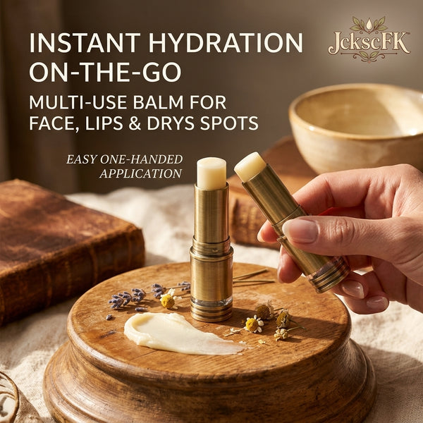 JckscFK™ Multi-Use Hydration Balm Stick for Face, Lips & Dry Spots, Portable Moisturizing Balm, Easy One-Handed Application, Travel-Friendly Skin Care Stick for Daily Dryness Relief