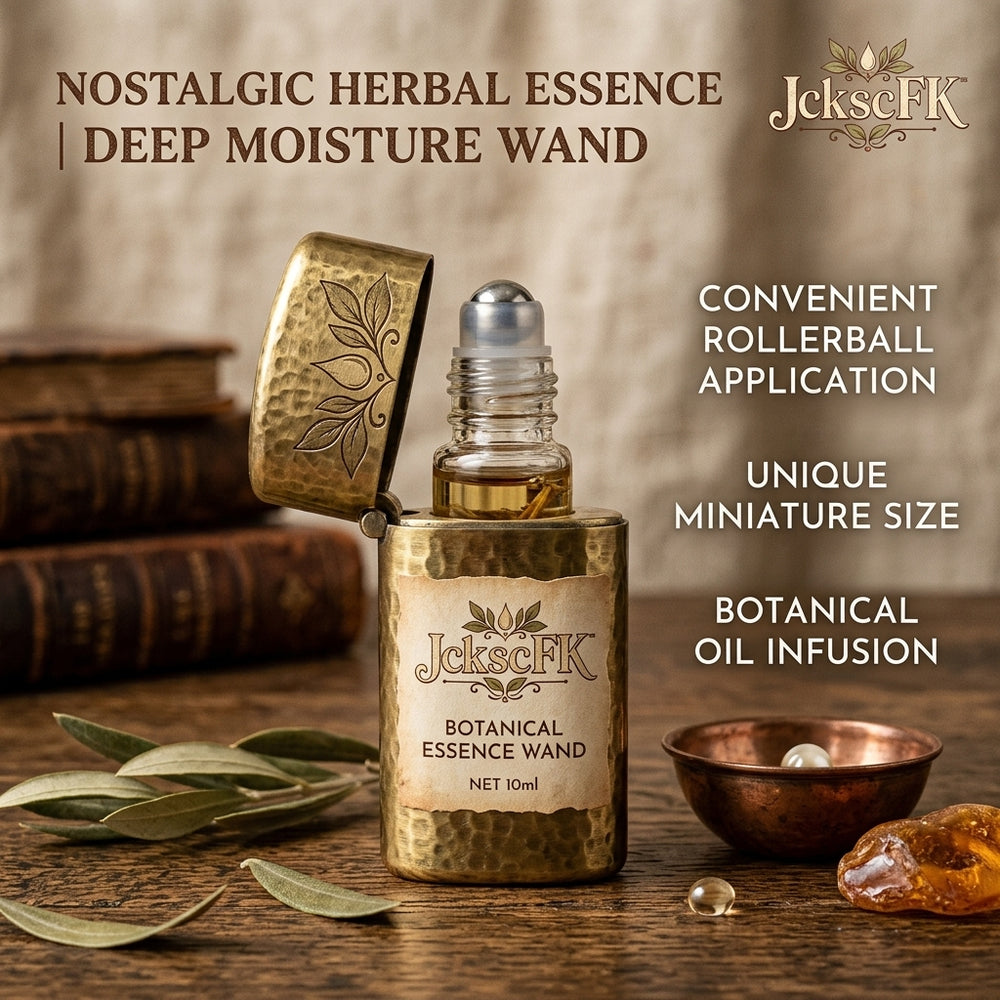 JckscFK™ Nostalgic Herbal Essence Deep Moisture Wand, Mini Botanical Oil Roll-On, Portable Moisturizing Skin Essence Rollerball, Travel Size Body Care Wand for Dry Skin, Cuticles, Wrists, Neck & Pulse Points
