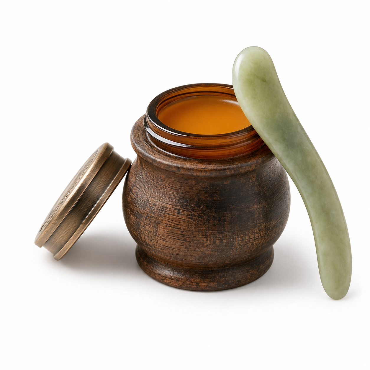 JckscFK™ Hydrating Facial Balm Applicator, No-Touch Skincare Balm Scoop, Mess-Free Beauty Spatula for Face Balm, Salve, Cream, Mask & Botanical Skincare, Portable Vintage-Style Facial Care Tool